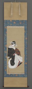 Portret van een Wandelende Courtisane door Katsushika Hokusai