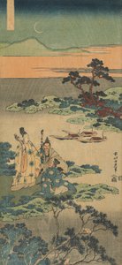 Print uit de serie "Een ware spiegel van Chinese en Japanse gedichten" door Katsushika Hokusai