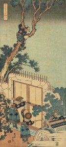 Print uit de serie "Een ware spiegel van Chinese en Japanse gedichten" door Katsushika Hokusai
