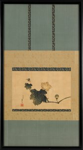 Pompoenrank en paardenvlieg, ca. 1825-1833 door Katsushika Hokusai