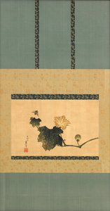 Pompoen en wijnstok en paardenvlieg, Edo-periode, c.1825 door Katsushika Hokusai