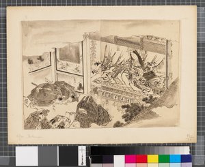 Scènes uit de oorlog tussen Japan en Korea, eind 18e-begin 19e eeuw door Katsushika Hokusai
