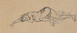 Slapende man, laat 18e-begin 19e eeuw door Katsushika Hokusai