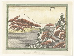 Sneeuw op de berg Hira door Katsushika Hokusai