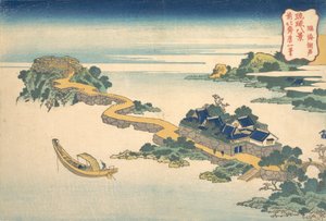 Geluid van het Meer bij Rinkai, uit de serie Acht Zichten van de Ryukyu door Katsushika Hokusai