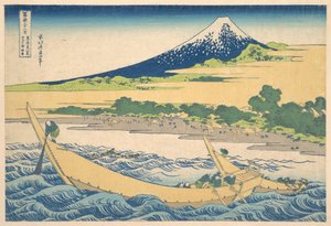 De baai van Tago bij Ejiri aan de Tōkaidō (Tōkaidō Ejiri Tago no ura ryaku zu), uit de serie „Zesendertig gezichten op de berg Fuji“ (Fugaku sanjūrokkei)