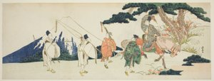 De oostelijke reis van de beroemde dichter Ariwara no Narihira door Katsushika Hokusai