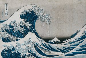 De grote golf van Kanagawa, uit de serie "36 gezichten op de berg Fuji" door Katsushika Hokusai