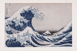 De holte van de diepe zeegolf bij Kanagawa door Katsushika Hokusai