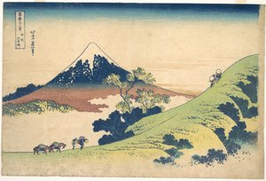 De Inume-pas in de provincie Kai (Kōshū Inume tōge), uit de serie „Zesendertig gezichten op de berg Fuji“ (Fugaku sanjūrokkei) door Katsushika Hokusai