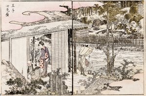 Het restaurant Ebiya in Oji. Uit de serie Pleasures in the Eastern Capital, 1802