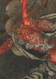 Dondergod, Edo-periode door Katsushika Hokusai