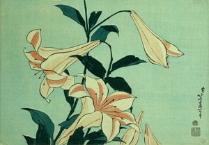 Trompetlelies door Katsushika Hokusai