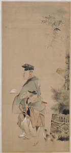Twee Entertainers Wandelend op Nieuwjaar, Edo-periode, ca. 1798-1801