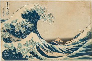Onder de golf bij Kanagawa door Katsushika Hokusai