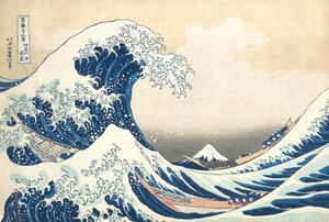 Onder de golf bij Kanagawa Kanagawa oki nami ura, ook bekend als De Grote Golf, ca. 1830-32 door Katsushika Hokusai