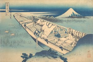Ushibori in de provincie Hitachi Joshu Ushibori, uit de serie Zesendertig Zichten op ..., ca. 1830-32 door Katsushika Hokusai