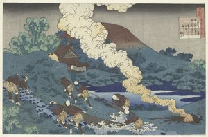 Vissers een net binnen halend door Katsushika Hokusai