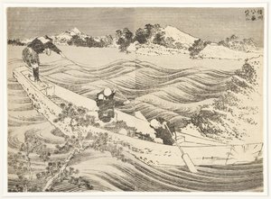 Yatsugatake in de provincie Shinano, 1834-35 door Katsushika Hokusai
