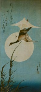 Twee wilde ganzen door Katsushika Hokusai