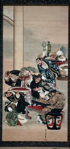 Operatie aan de Arm van Guanyu door Katsushika Ōi