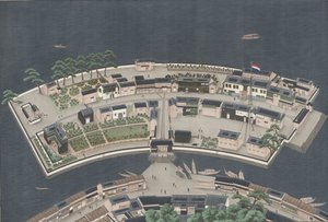 Het eiland Deshima, c.1833-46 door Kawahara Keiga