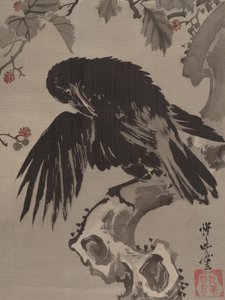 Kraai op een tak, ca. 1887