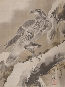 Adelaar die een kleine vogel vasthoudt, ca. 1887