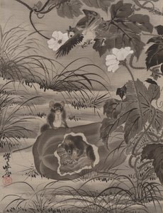 Muizen in een Meloen, ca. 1887 door Kawanabe Kyosai