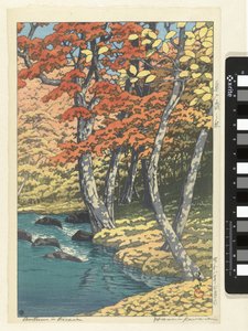 Herfst in Oirase door Kawase Hasui (signed by artist)