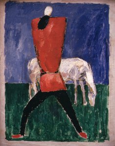 Man en Paard door Kazimir Severinovich Malevich