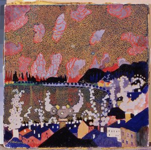 Kleine stad door Kazimir Severinovich Malevich