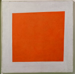 Rode Plein. Schilderij Realisme Van Een Boer In Twee Dimensies door Kazimir Severinovich Malevich