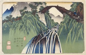Ver Uitzicht Op Brug Over Ina Rivier In Nojiri, Nr. 41 door Keisai (1790 1848) Eisen