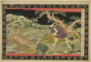Act V (Godanme), uit de serie "De schatkamer van loyale vazallen (Kanadehon Chushingura)" door Keisai Eisen