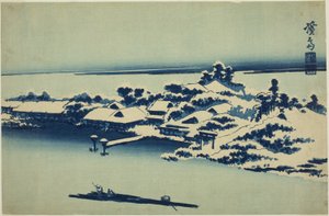 Sneeuw op de Sumida Rivier door Keisai Eisen