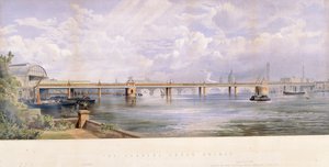 Hungerford Bridge, Charing Cross, Londen, 1863