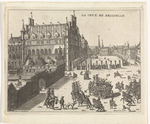 Gezicht op het hof van Brussel, 1673