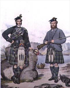 Kilted jagers van de Hebriden, gegraveerd door Vincent Brooks, c.1868 door Kenneth (after) Macleay