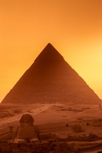 Oude Koninkrijk van Egypte; Piramide van Khafre en Sfinx; Gizeh; Egypte
