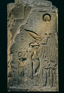 Reliëf van Achnaton onder Aten, balustrade, Amenhotep IV door Kenneth Garrett