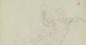 (Rotunda van het Capitool van de staat Iowa) (Kunst, studie voor paneel) door Kenyon Cox
