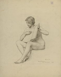 (Rotunda van het Capitool van de staat Iowa) (Onderwijs, studie voor panel) door Kenyon Cox