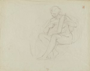 (Rotunda van het Capitool van de staat Iowa) (Onderwijs, studie voor panel) door Kenyon Cox