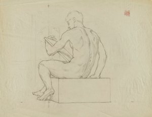 (Rotunda van het Capitool van de staat Iowa) (Fabrikanten, studie voor panel) door Kenyon Cox