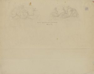 (Rotunda van het Capitool van de staat Iowa) (studie voor twee lunetten) door Kenyon Cox