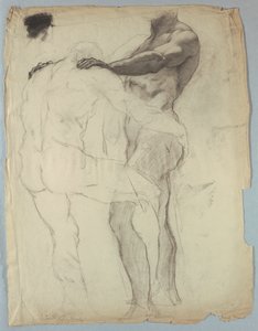 Figurenstudie voor "Jacob Worstelt met de Engel" door Kenyon Cox