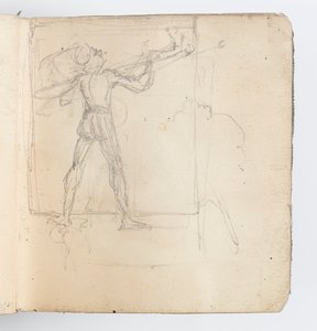 Schetsboekpagina: Schets van Figuur in Kousen door Kenyon Cox