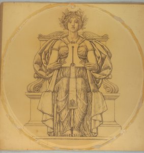 Studie voor "Rechtvaardigheid," Lunet in Hudson County Courthouse, Jersey City, NJ door Kenyon Cox