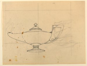 Studie voor "Wetenschap," "De Vooruitgang van de Beschaving: Wetenschap en Kunst," Staatskapitool, Des Moines, IA door Kenyon Cox
